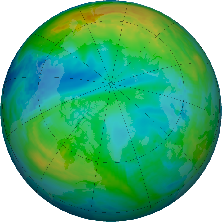 Arctic ozone map for 23 November 1985
